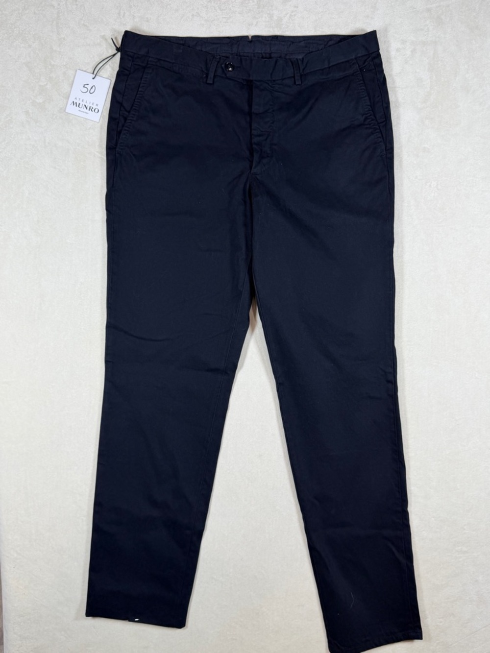 NWT Atelier Munro EU48 32W 31L Men's Classic Navy Chinos Cotton Made in Italy